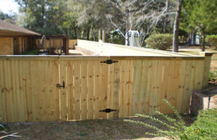 Unvarnished wooden fence