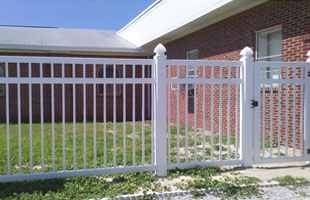 White aluminum fence